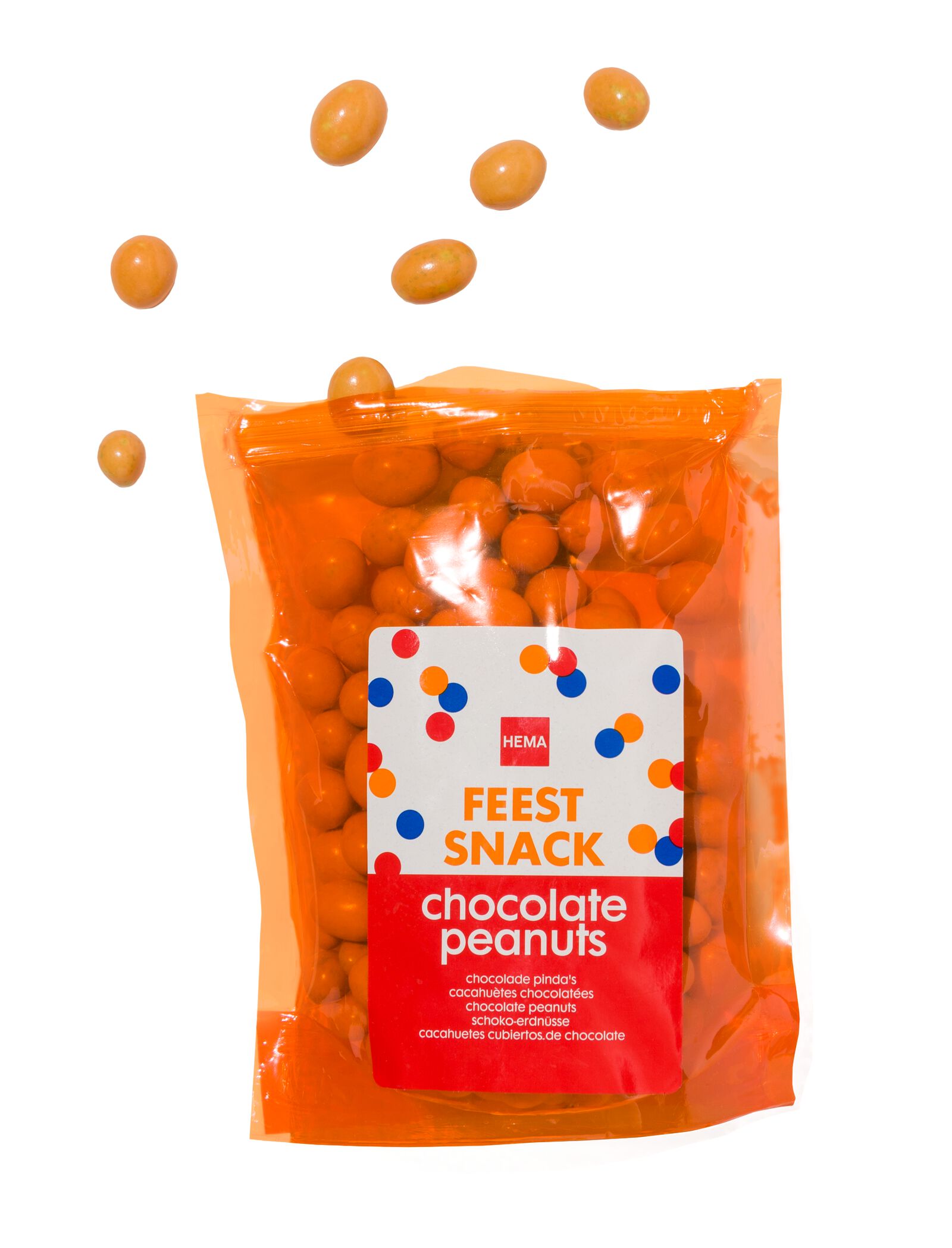 oranje chocolade pinda's 240gram - 10310001 - HEMA