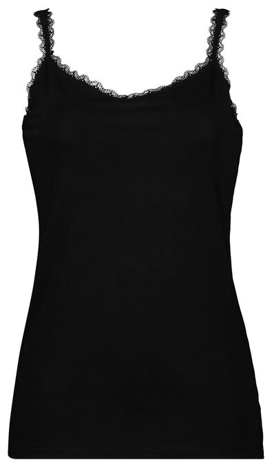 dameshemd kant zwart M - 19661023 - HEMA