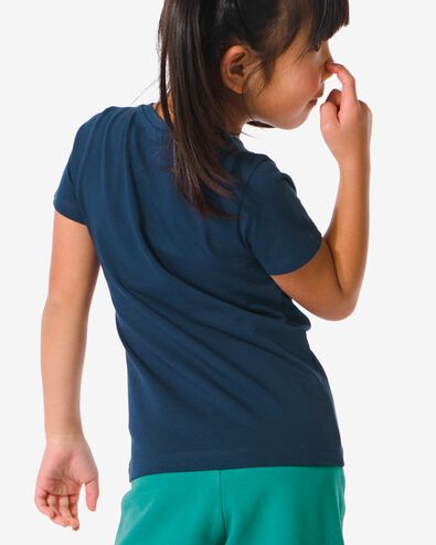 kinder t-shirt biologisch katoen donkerblauw 110/116 - 30832382 - HEMA