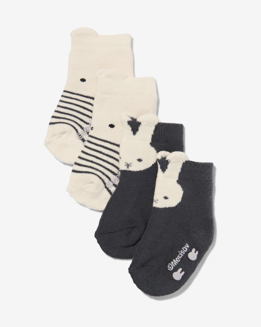 nijntje baby sokken terry - 2 paar grijs grijs - 4720040GREY - HEMA