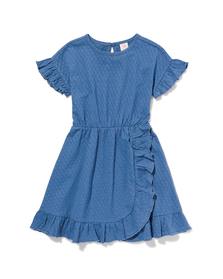 kinder jurk met ruffles blauw blauw - 1000031421 - HEMA