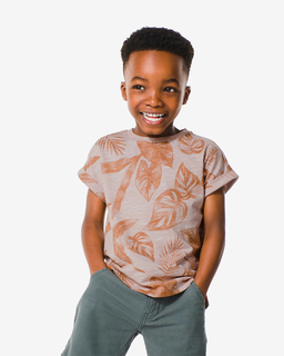 Kinder T-shirt Bladeren Bruin (bruin)