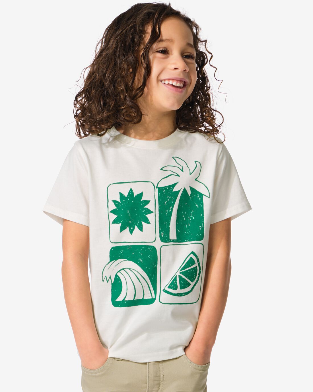 HEMA Kinder T-shirt Palmbomen 2 Stuks Groen (groen)