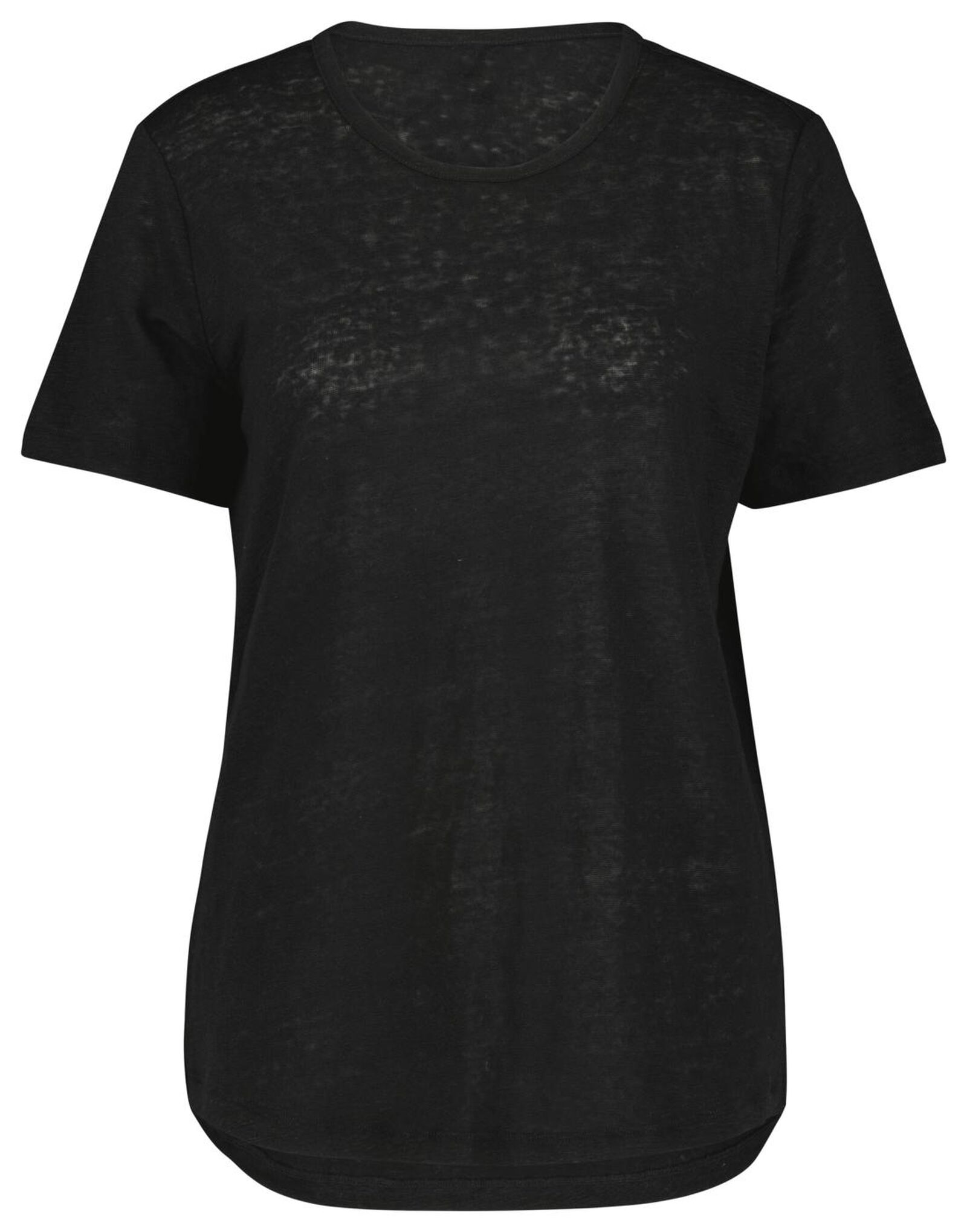 dames t-shirt linnen zwart - 1000024254 - HEMA