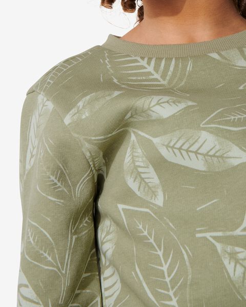 kinder sweater bladeren groen groen - 1000029826 - HEMA