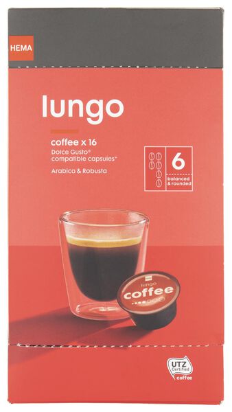 koffiecups lungo - 16 stuks - 17100132 - HEMA