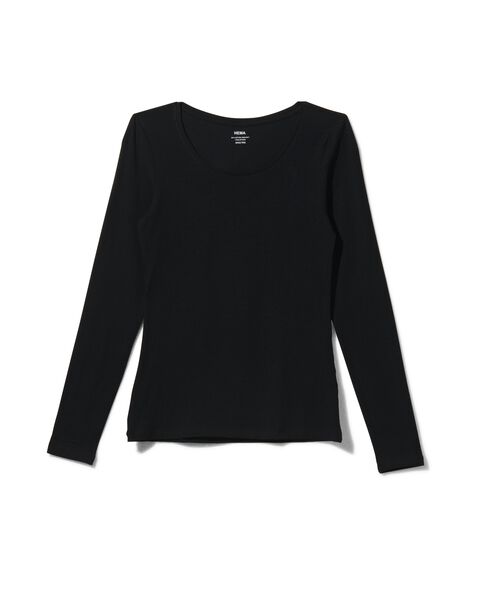 dames basic t-shirt zwart - 1000005475 - HEMA