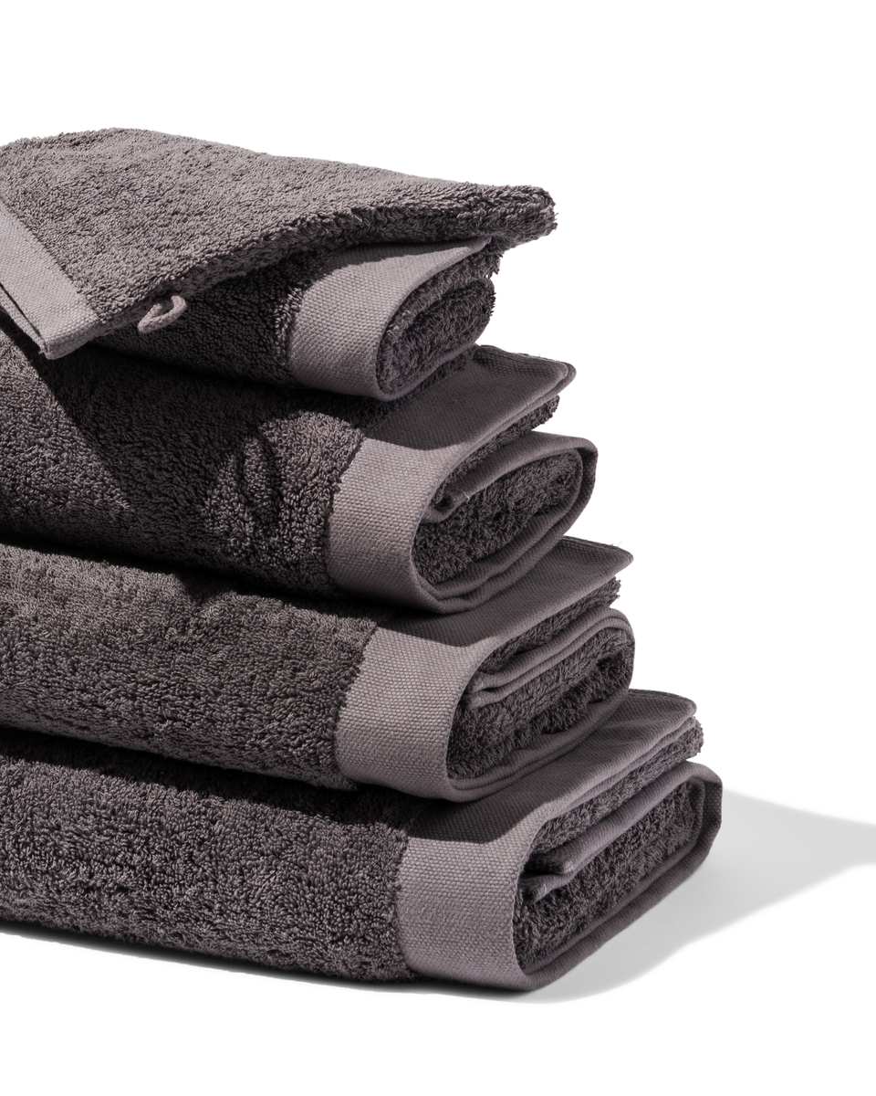 handdoeken - hotel extra zacht donkergrijs donkergrijs - 1000015155 - HEMA