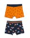 kinder boxers katoen stretch surfen - 2 stuks donkerblauw donkerblauw - 1000030381 - HEMA