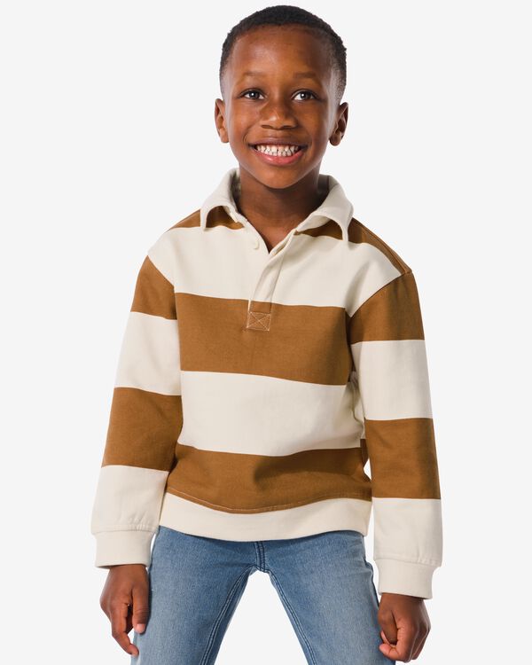 kindersweater strepen bruin bruin - 30778901BROWN - HEMA