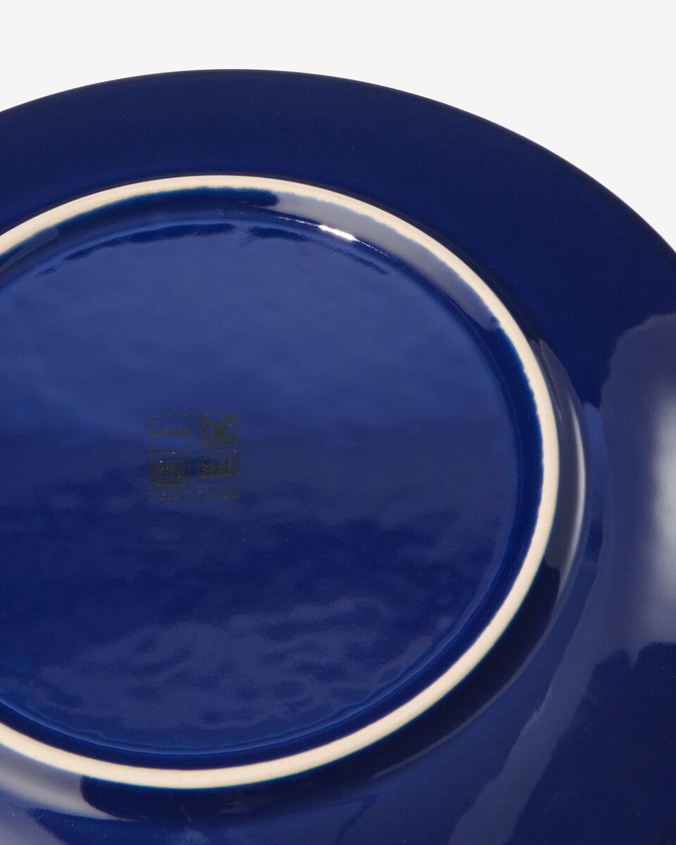 ontbijtbord 23cm Porto reactief glazuur wit/blauw - 9602251 - HEMA