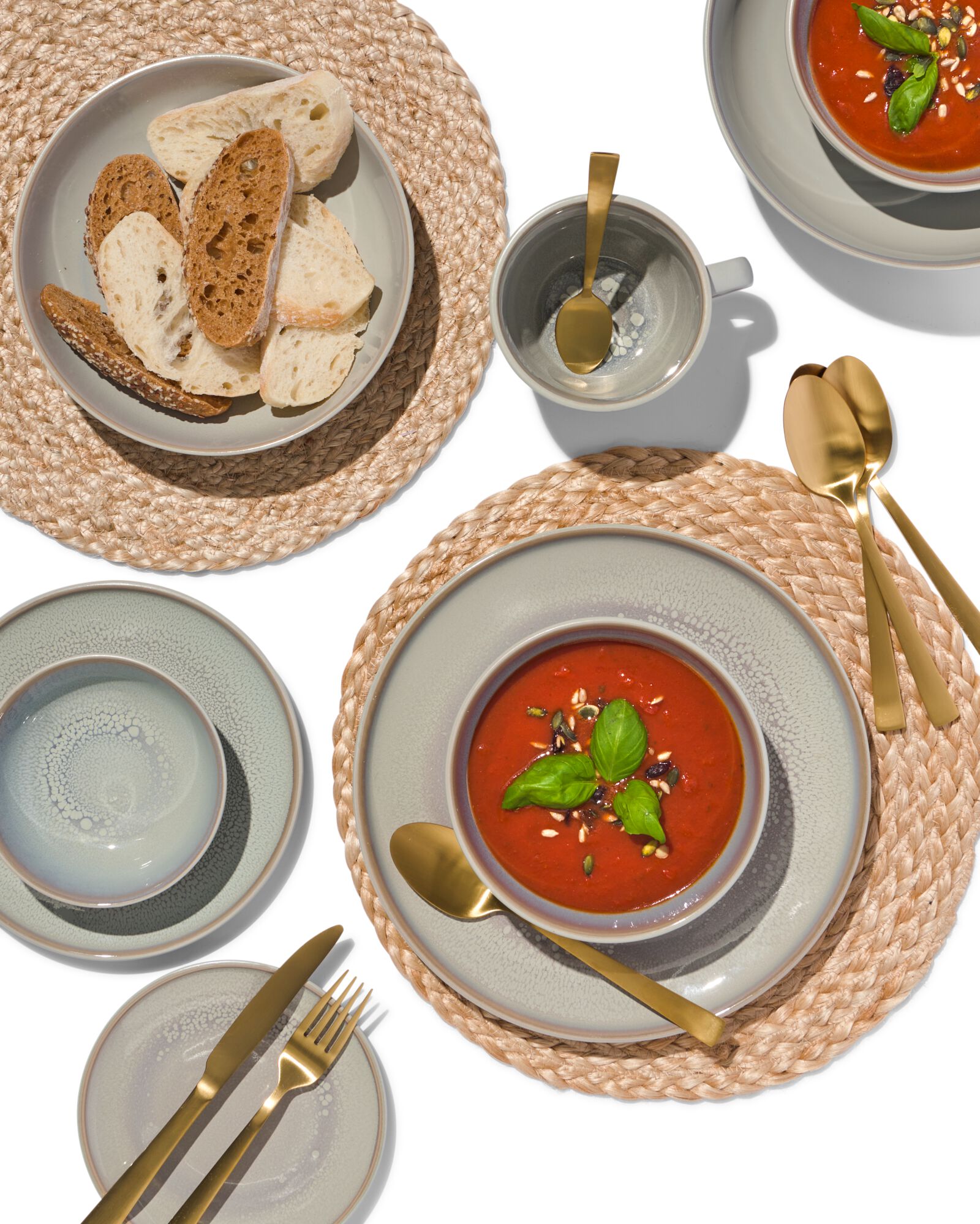 dinerbord - 27 cm - Helsinki - reactief glazuur - lichtgrijs - 9602013 - HEMA