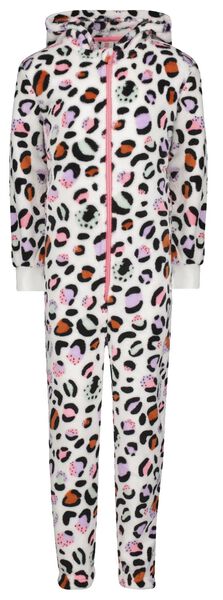 kinder onesie fleece luipaard roze multi 158/164 - 23034507 - HEMA