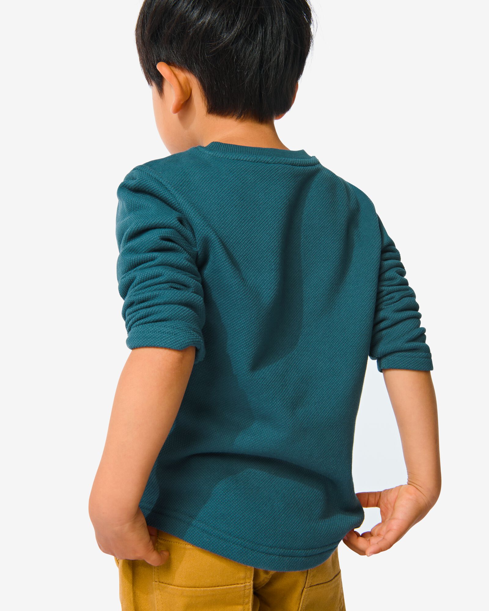 kinder sweater structuur blauw - 1000032474 - HEMA
