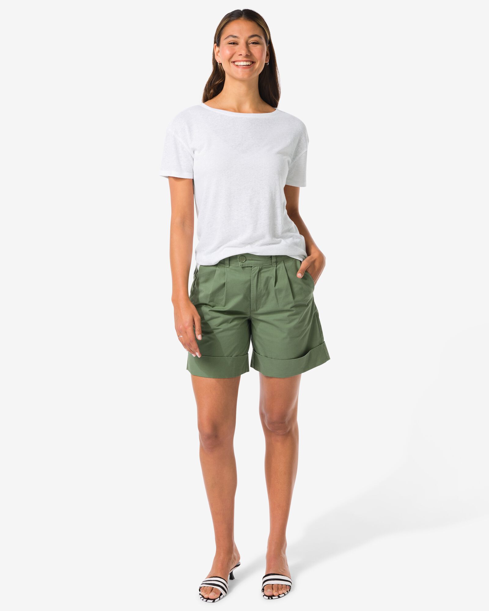 dames korte broek Ivy  groen groen - 36248955GREEN - HEMA