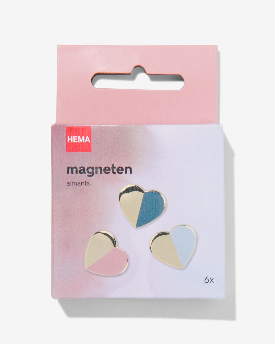 magneten hartjes 3cm - 6 stuks - 14490041 - HEMA