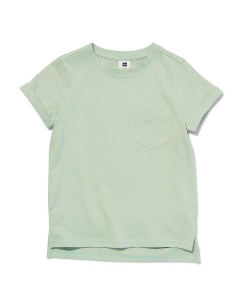 kinder t-shirt met borstzak groen groen - 1000030904 - HEMA