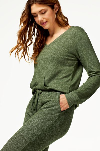 Appartement Afdeling Fjord dames pyjamabroek sweat groen - HEMA