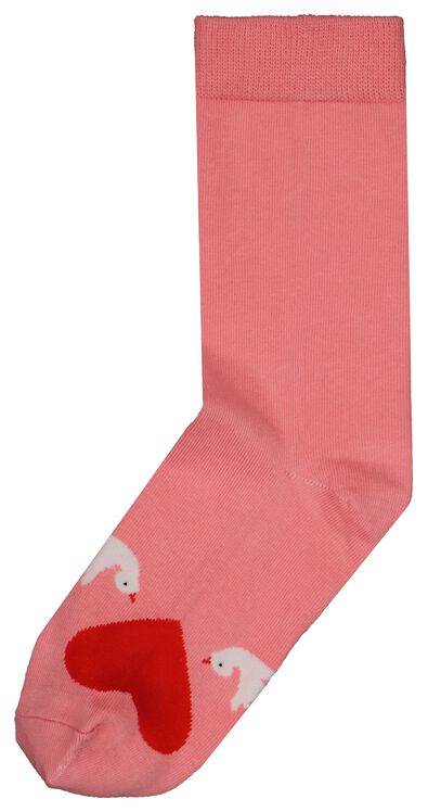 sokken met katoen love is in the air roze - 1000029557 - HEMA