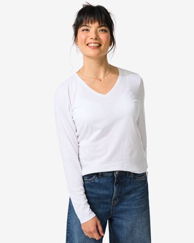 dames t-shirt wit S - 36381771 - HEMA