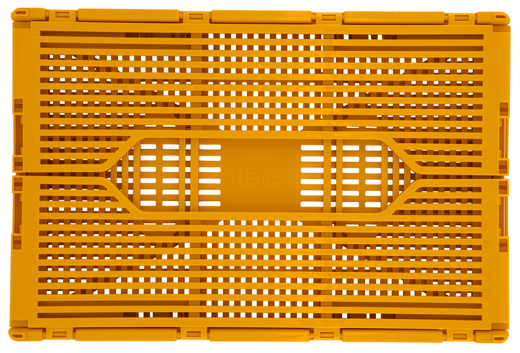 klapkrat letterbord recycled S geel okergeel 20 x 30 x 11,5 - 39811070 - HEMA
