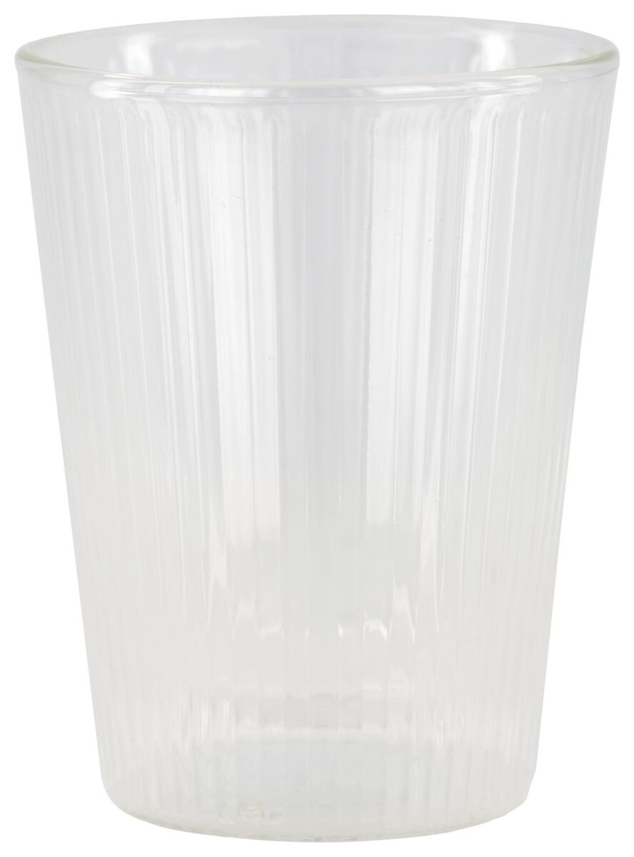 dubbelwandig glas streep reliëf 200ml - 80660133 - HEMA