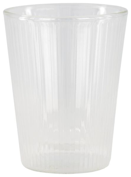 dubbelwandig glas streep reliëf 200ml - 80660133 - HEMA