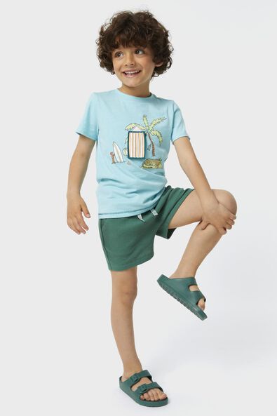 kinder t-shirt strand zeeblauw - 1000027888 - HEMA