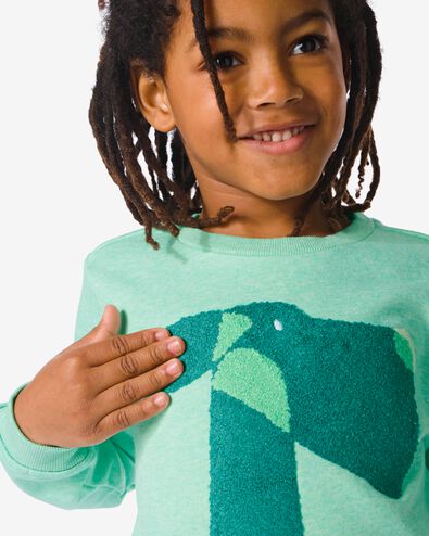 kindersweater met badstof hond groen 86/92 - 30778524 - HEMA
