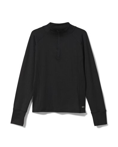 dames fleece sportshirt zwart L - 36000124 - HEMA