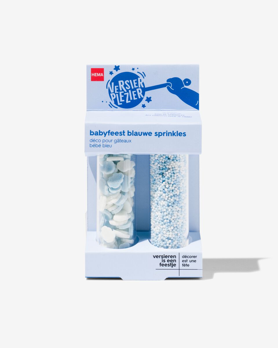 versierplezier eetbare sprinkles - babyfeest blauw - 10280020 - HEMA