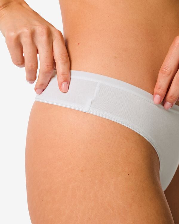 damesstring katoen - 2 stuks wit wit - 1000030294 - HEMA