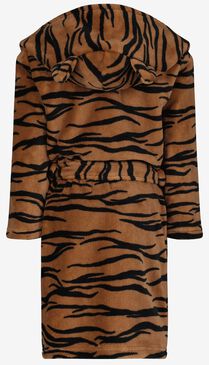 Bediende Zij zijn Koningin kinder badjas fleece tijger bruin - HEMA