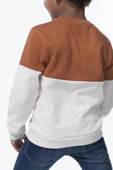 kinder sweater met kleurblokken bruin - 1000028944 - HEMA