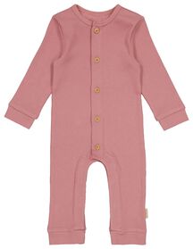 newborn jumpsuit rib met bamboe stretch roze roze - 1000026305 - HEMA