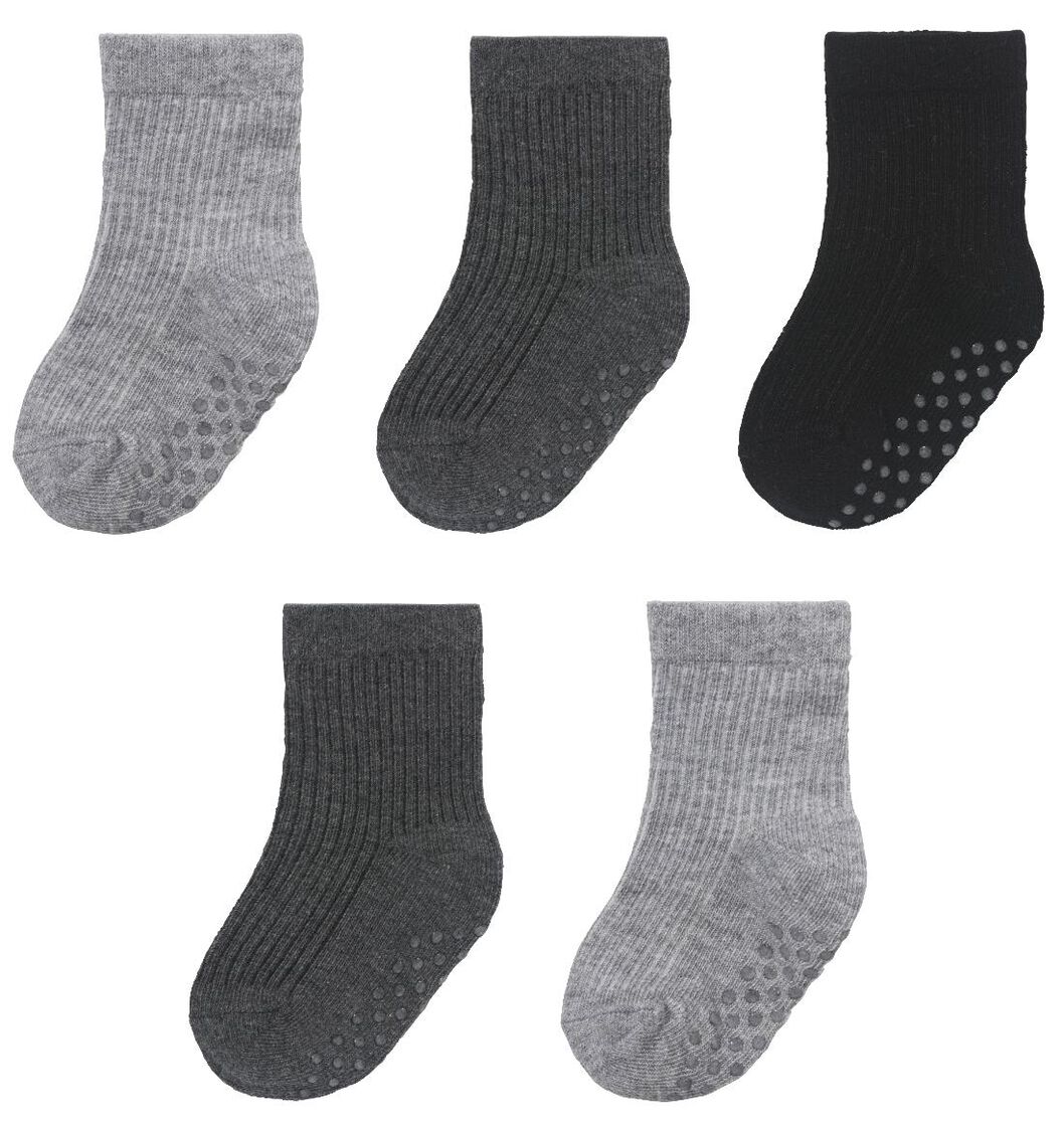 reptielen Pikken Schilderen baby sokken met katoen - 5 paar grijs - HEMA