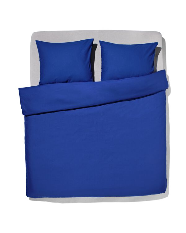 dekbedovertrek zacht katoen 200x200/220 kobalt blauw - 5750062 - HEMA