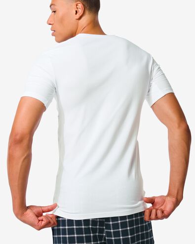 heren t-shirt regular fit v-hals anti-transpiratie wit XXL - 19171054 - HEMA
