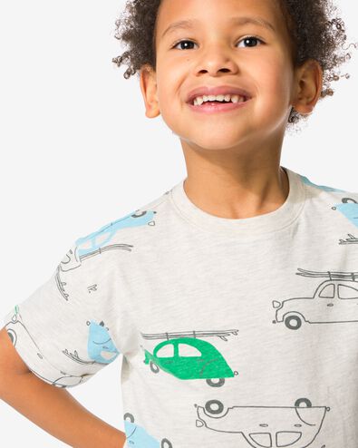 kinder T-shirt auto's ecru ecru - 30742604ECRU - HEMA