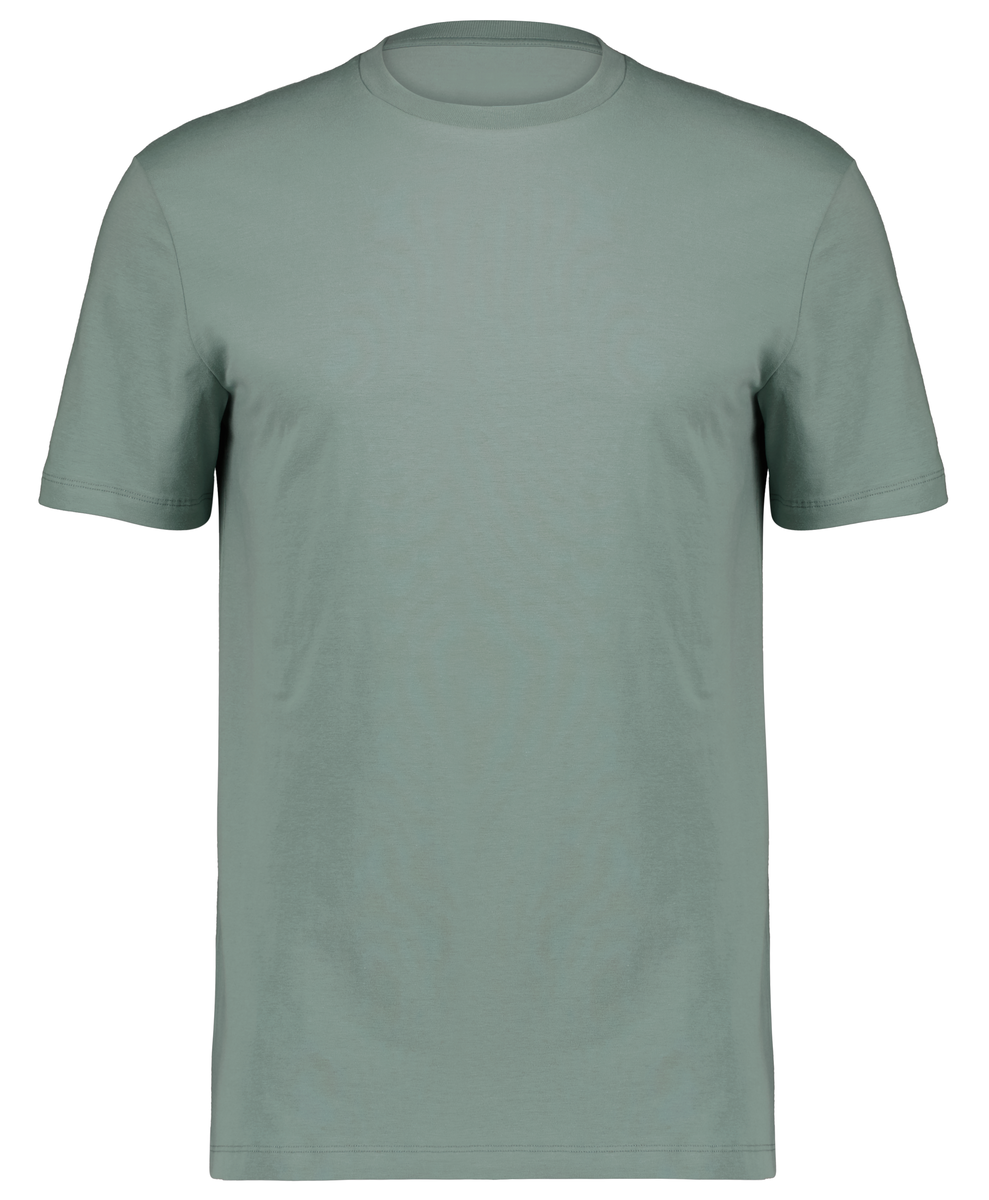 heren t-shirt regular fit o-hals lichtgrijs - 1000028298 - HEMA