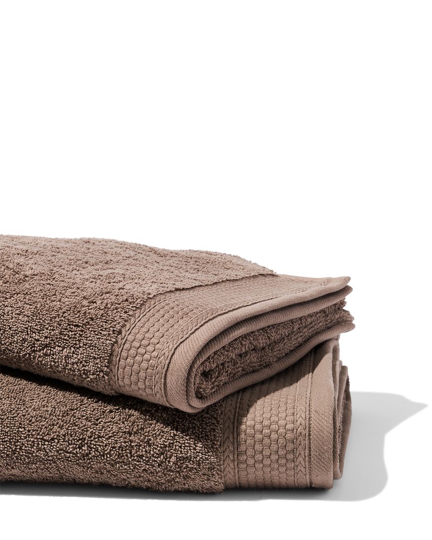 handdoeken - hotel extra zwaar taupe - 1000015159 - HEMA