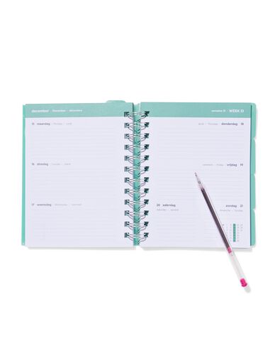 schoolagenda 25-26 16.5x13.5cm groen - 14580187 - HEMA
