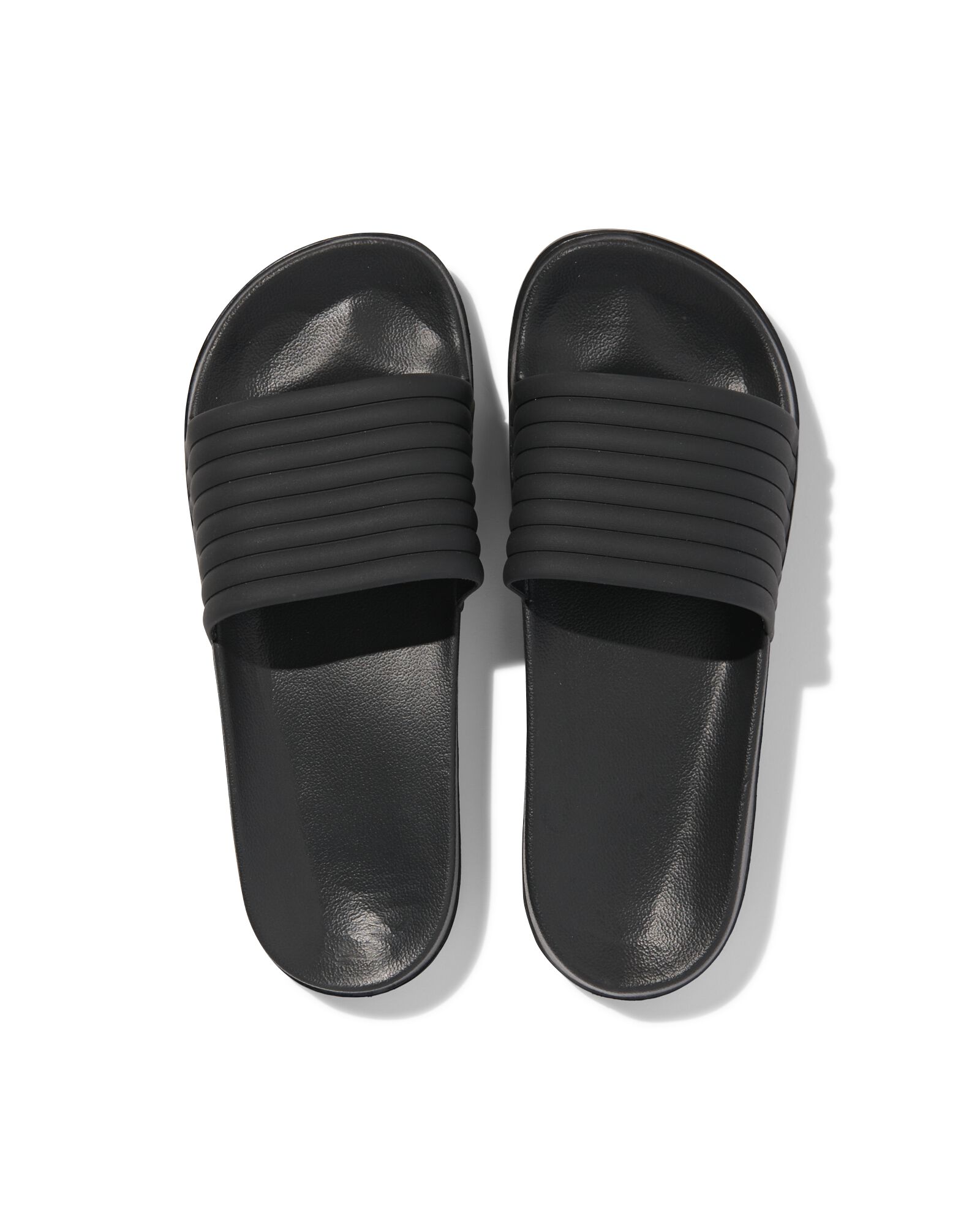 dames badslippers met ribbelband zwart zwart - 1000031140 - HEMA