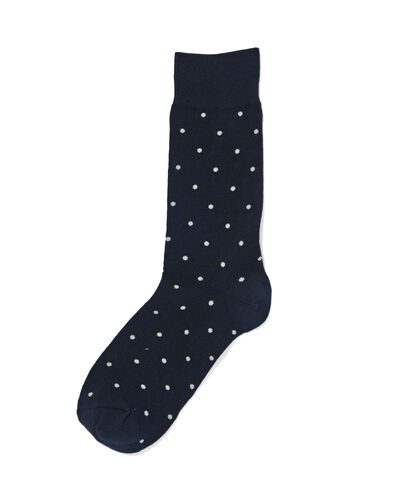 heren sokken met katoen stippen donkerblauw 43/46 - 4152647 - HEMA