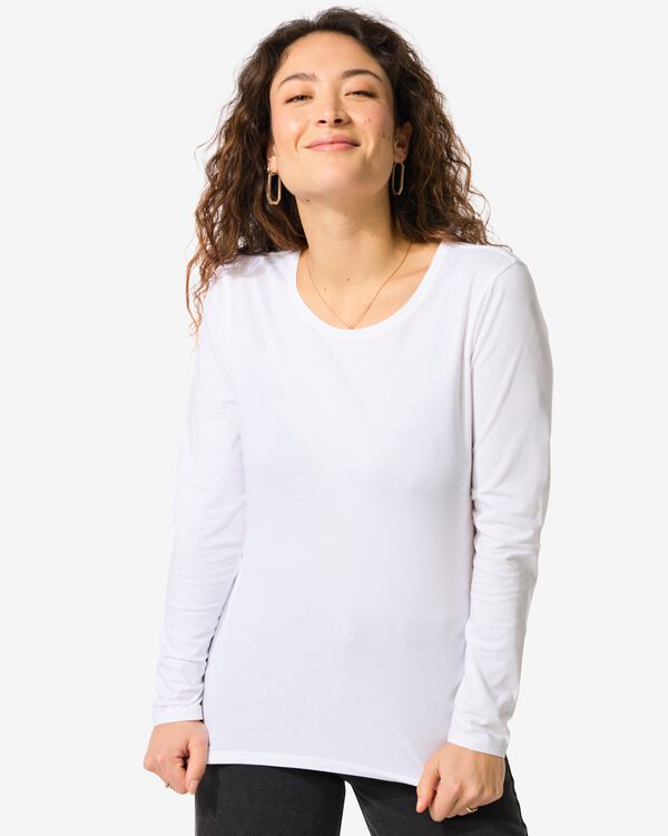 dames basic t-shirt wit wit - 1000005478 - HEMA