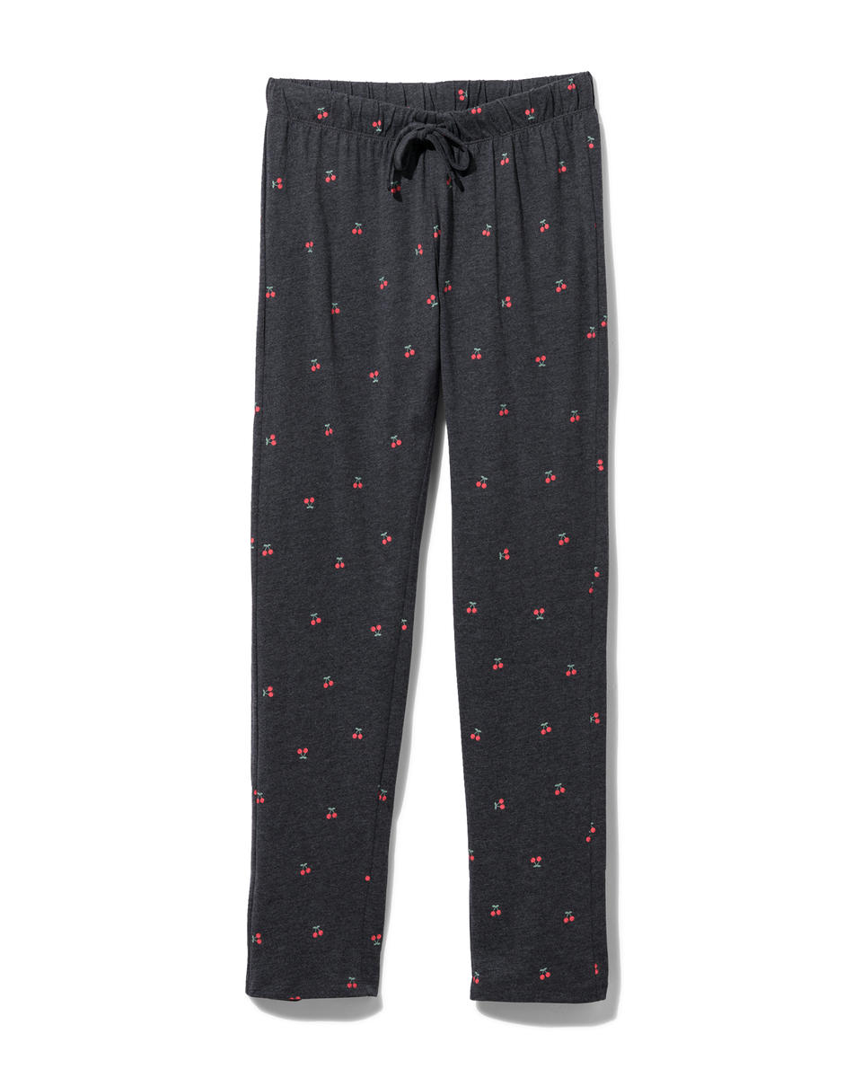 dames pyjama met katoen donkergrijs donkergrijs - 1000029440 - HEMA