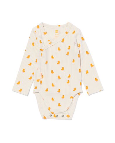 newborn meegroei overslagromper rib met bamboe stretch eendjes gebroken wit gebroken wit - 33401320OFFWHITE - HEMA newborn meegroei overslagromper rib met bamboe stretch eendjes gebroken wit gebroken wit - 33401320OFFWHITE - HEMA