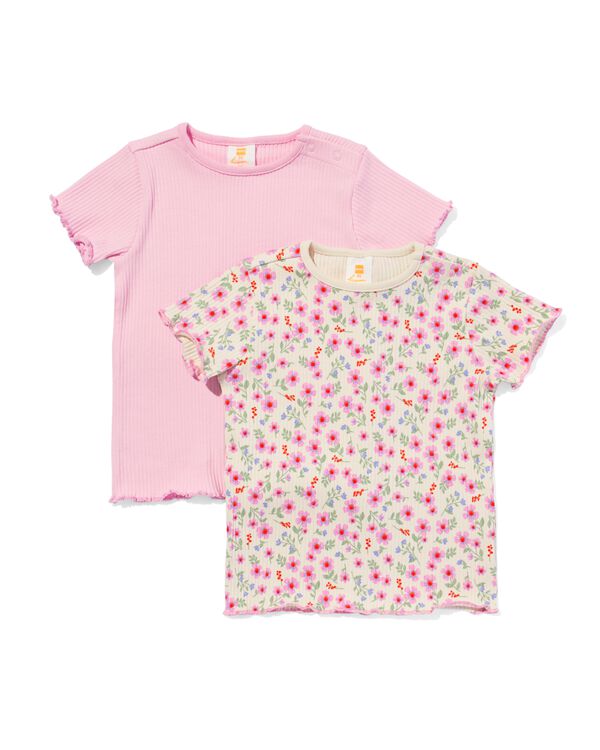 baby T-shirts framboos - 2 stuks roze roze - 33088060PINK - HEMA baby T-shirts framboos - 2 stuks roze roze - 33088060PINK - HEMA