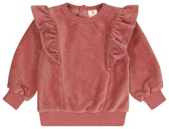 babysweater ruffle corduroy roze roze - 1000025141 - HEMA