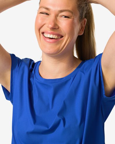 dames sportshirt felblauw felblauw - 36090001BRIGHTBLUE - HEMA